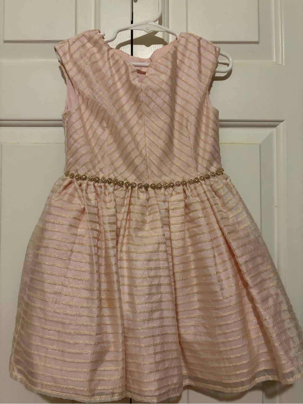 Pippa & Julie Blush Pink Dress with Gold Trim